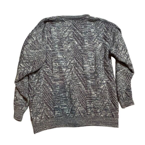 Vtg Grandpa Cardigan Sweater Mens Sz L Wool Acrylic Kurt Cobain Grunge 90s - Picture 2 of 7